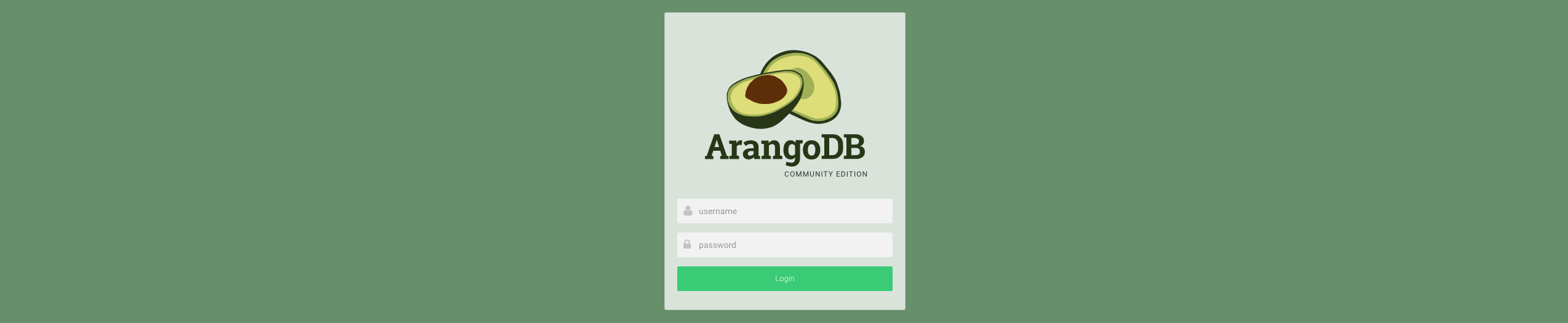 ArangoDB web console login